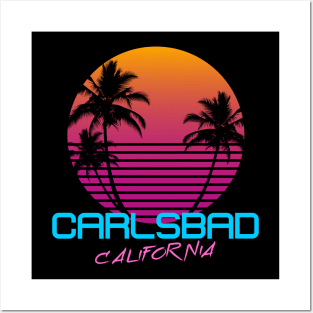 Carlsbad California Retro 80's Posters and Art